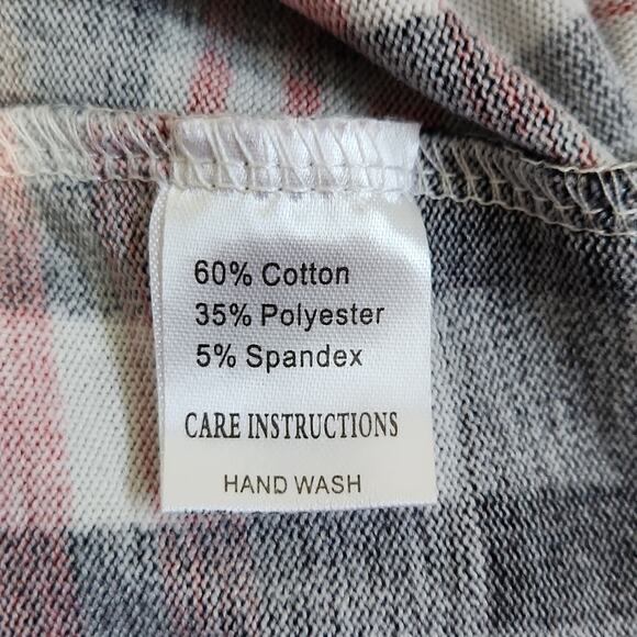 Grace & Emma Women's Plaid Dress Size LG Faux Suede Elbow Patches Knee Length - Picture 7 of 9